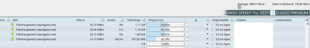 Telechargement en ethernet gigabit sur PC fixe avec SSD INTEL SSDSC2BW180A3L