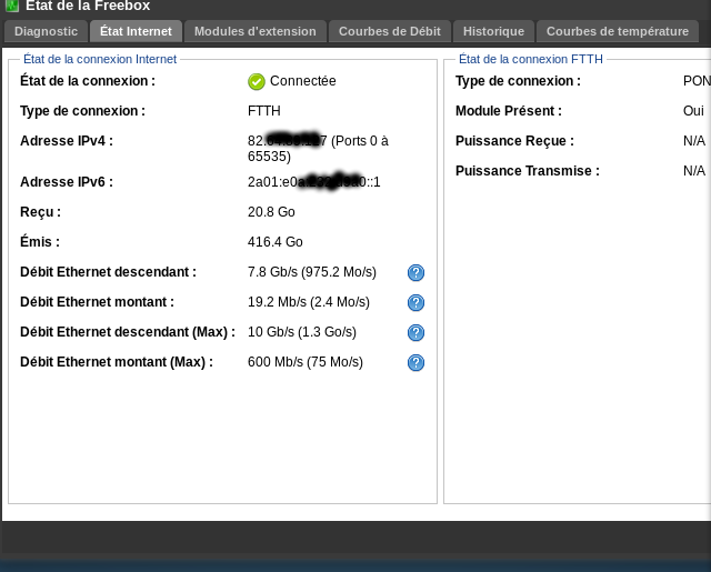 capture speed download Freebox Delta Fibre