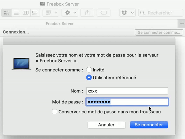 Partage Mac OS sur Macbook Pro