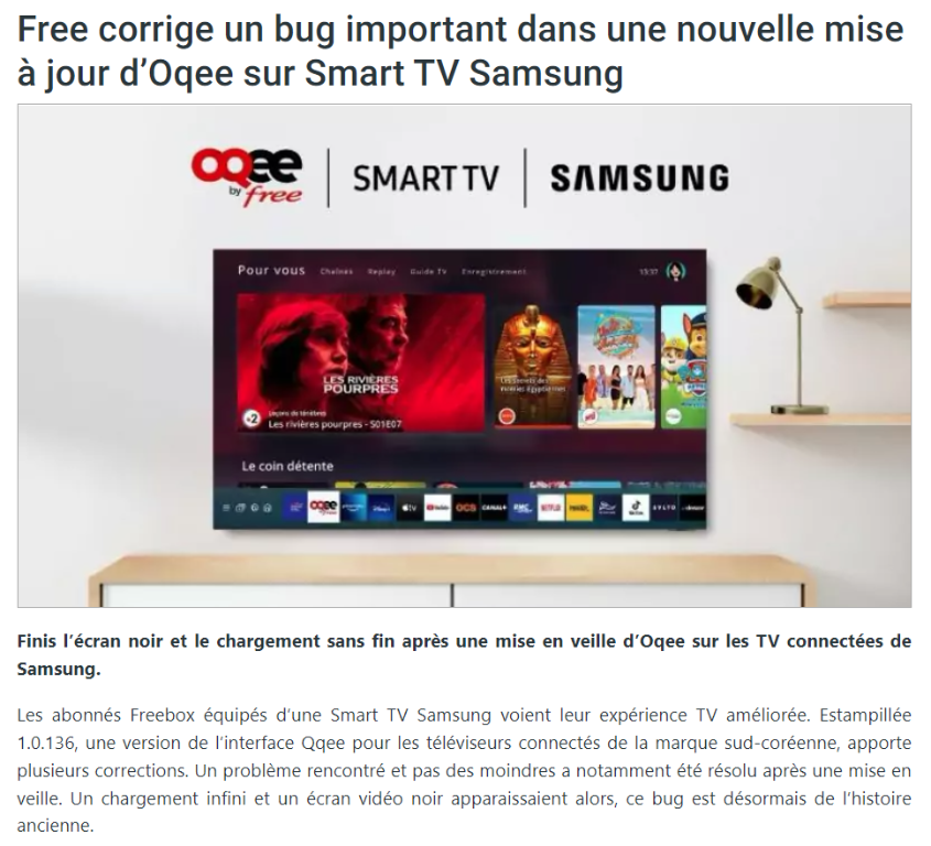 Publication Univers Freebox du 10/02/2022