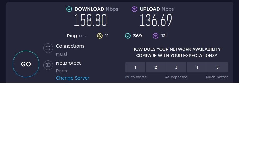 Test vitesse 21/10 11h48 - 158 Mb/s