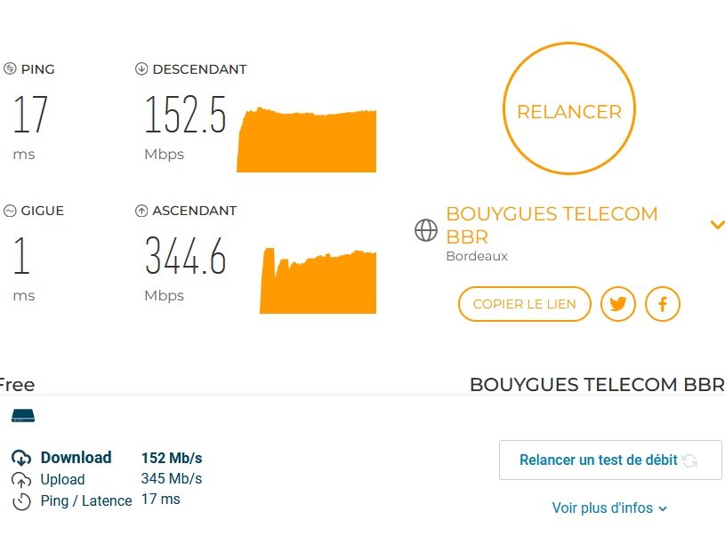 resultat direct speed test 7 appli relié directement à la box RJ 45 cat 8 1 seul RJ 45 à la box.jpg