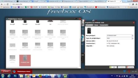 copie écran Freebox OS (pb connexion disque NAS)